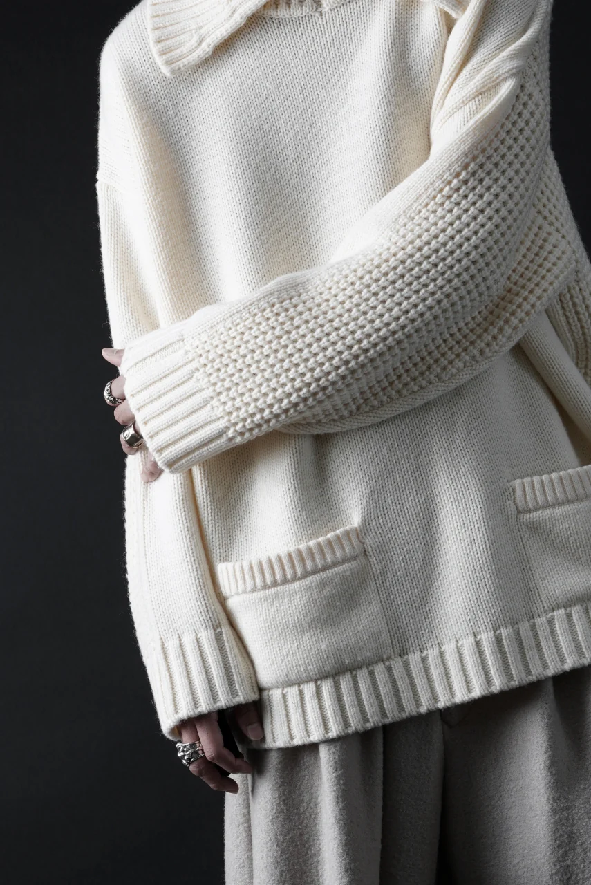 F/CE. REVERSE PATTERN COLLAR KNIT (IVORY) - Image 2