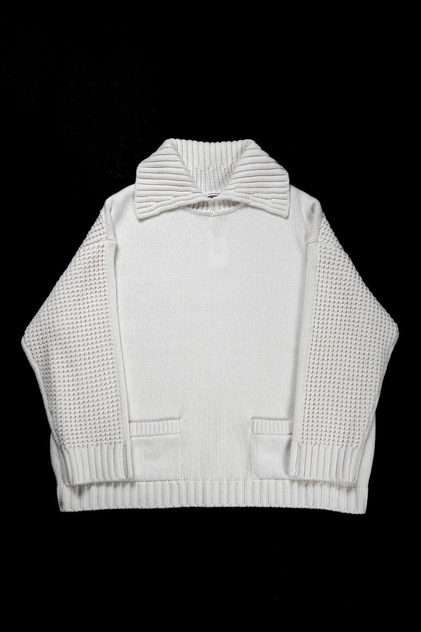 F/CE. REVERSE PATTERN COLLAR KNIT (IVORY) - Image 3