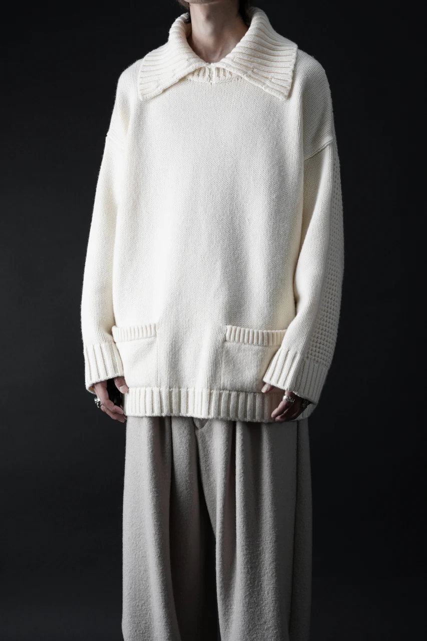 F/CE. REVERSE PATTERN COLLAR KNIT (IVORY) - Image 4