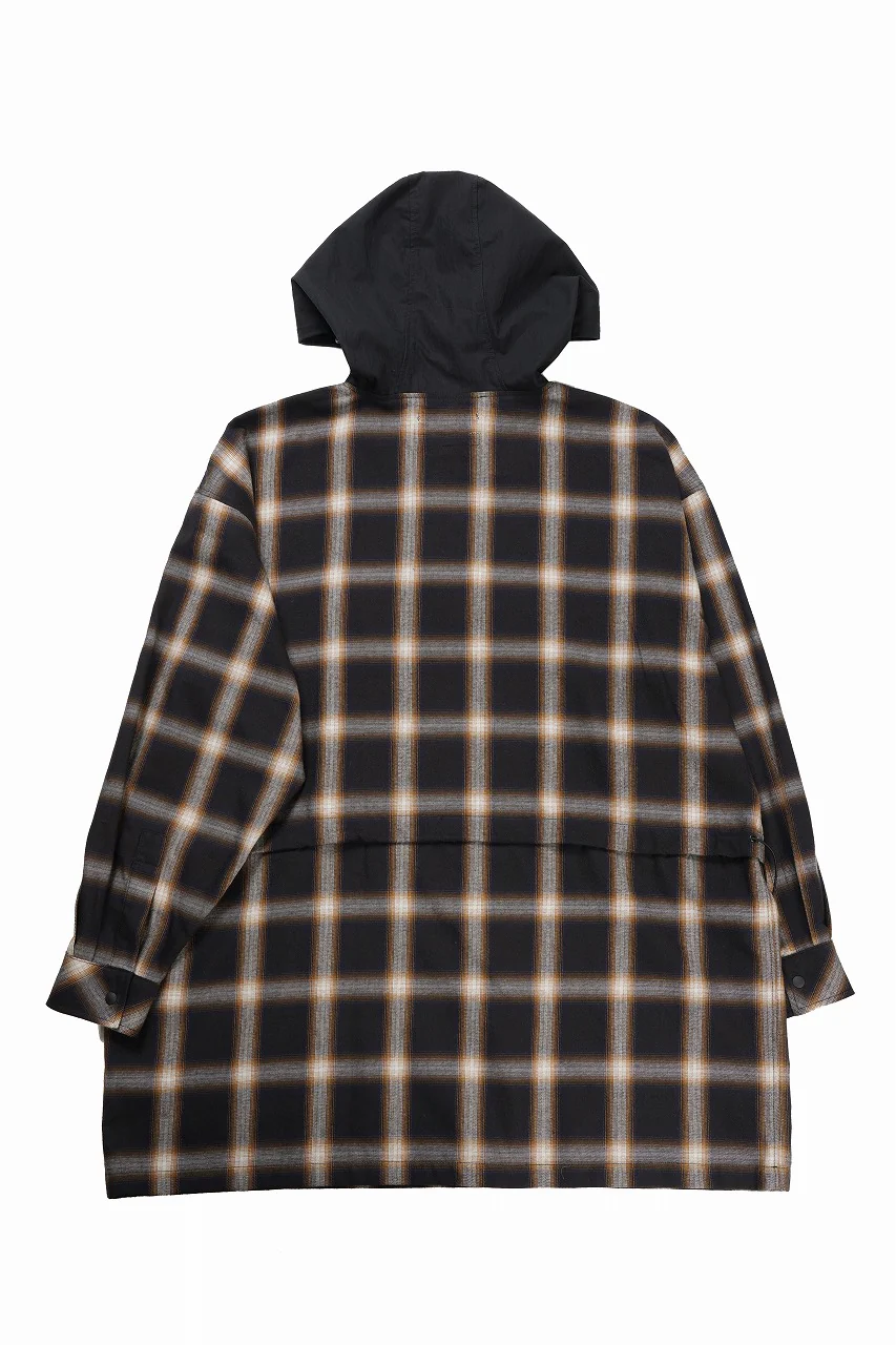 F/CE. WATER-SHIELD CHECK ANORAK SHIRT (BLACK) - Image 4