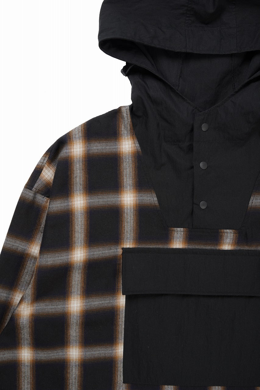 F/CE. WATER-SHIELD CHECK ANORAK SHIRT (BLACK) - Image 6
