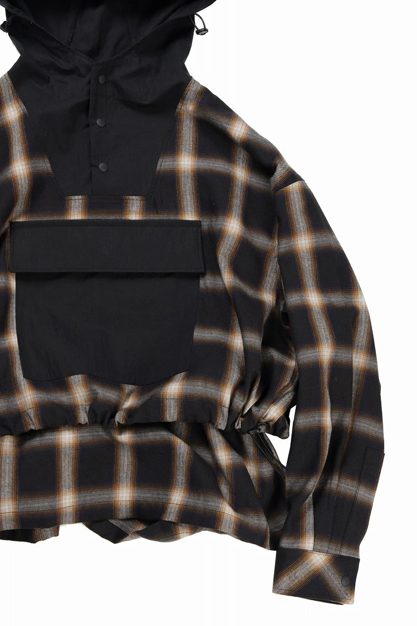 F/CE. WATER-SHIELD CHECK ANORAK SHIRT (BLACK) - Image 8