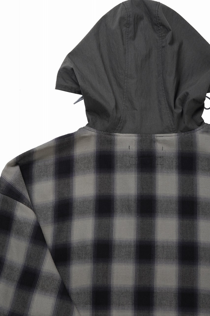 F/CE. WATER-SHIELD CHECK ANORAK SHIRT (GRAY) - Image 10