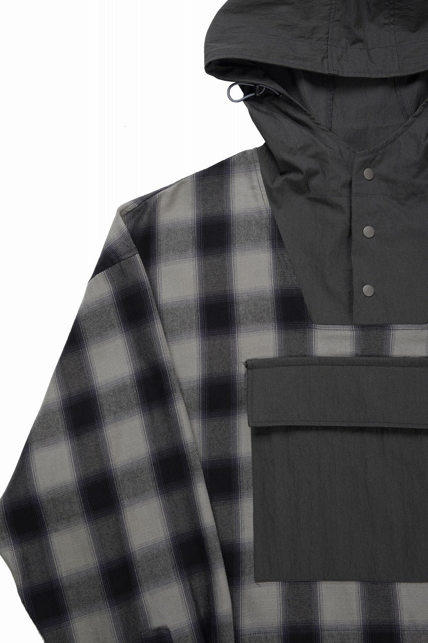 F/CE. WATER-SHIELD CHECK ANORAK SHIRT (GRAY) - Image 6
