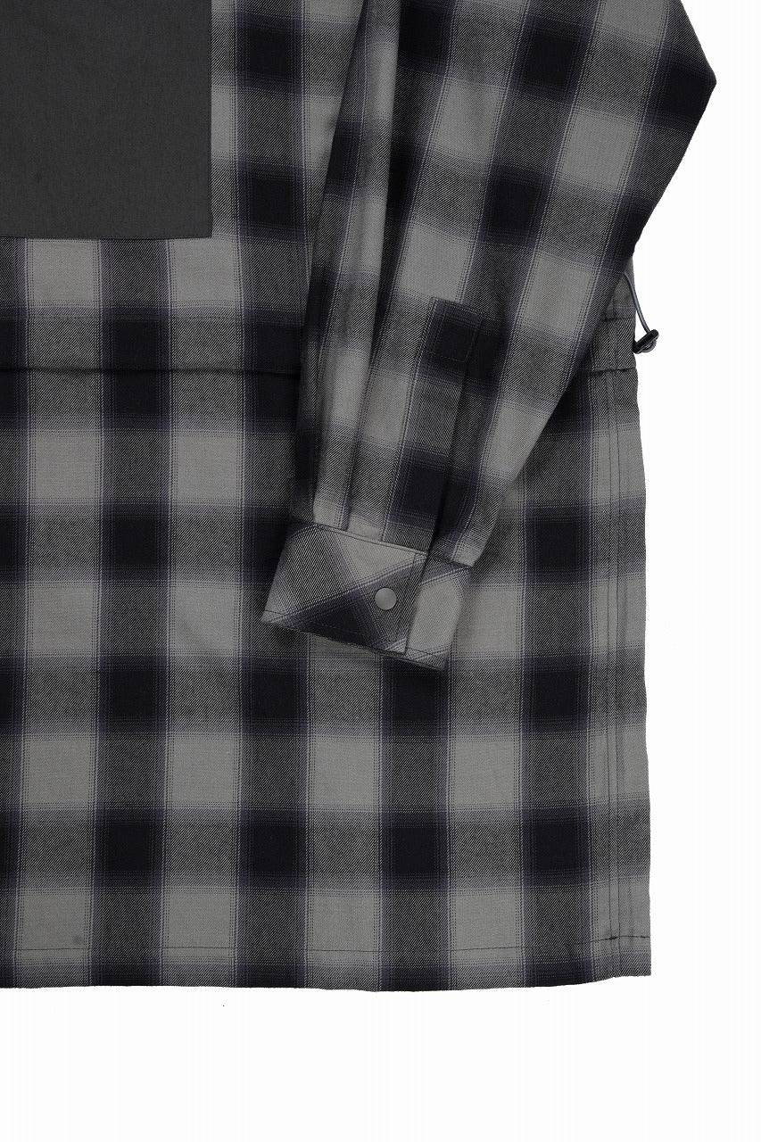 F/CE. WATER-SHIELD CHECK ANORAK SHIRT (GRAY) - Image 7