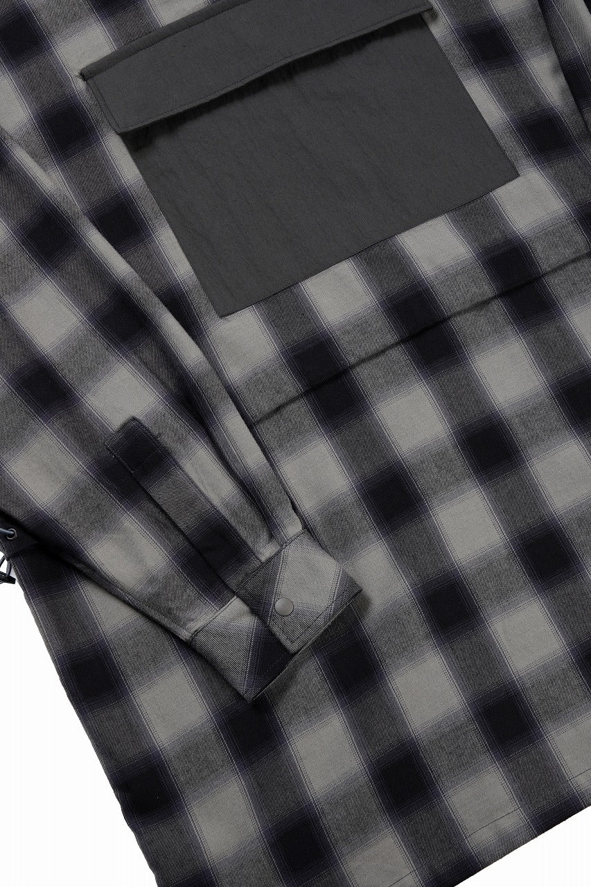 F/CE. WATER-SHIELD CHECK ANORAK SHIRT (GRAY) - Image 8