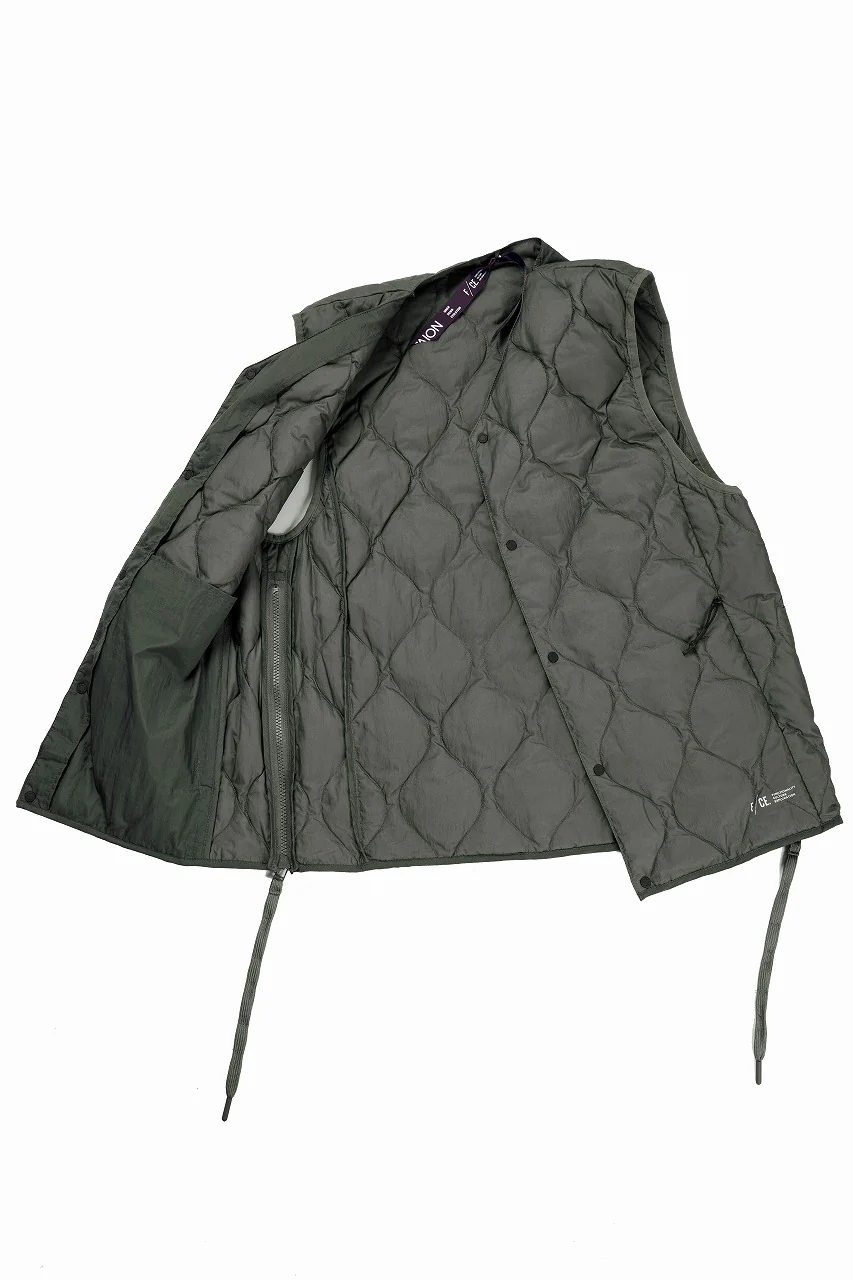 F/CE. x TAION® PACKABLE INNER DOWN VEST (OLIVE GRAY) - Image 5