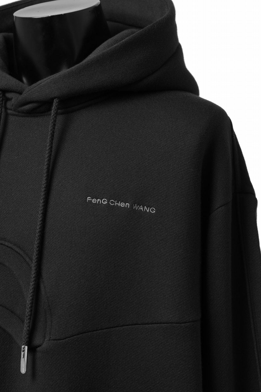 Feng Chen Wang 2 IN 1 HOODIE WITH FELTED BACKING (BLACK) - Image 11