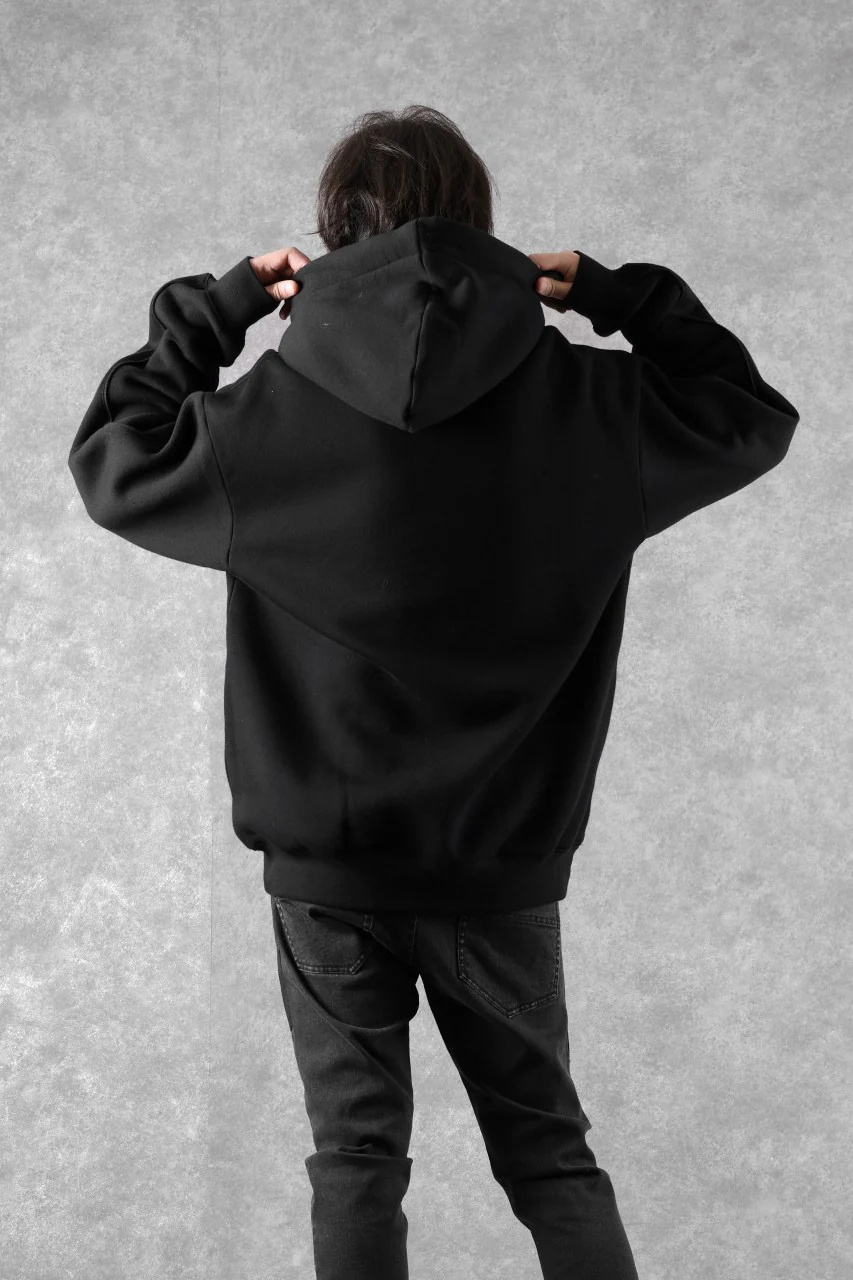 Feng Chen Wang 2 IN 1 HOODIE WITH FELTED BACKING (BLACK) - Image 21