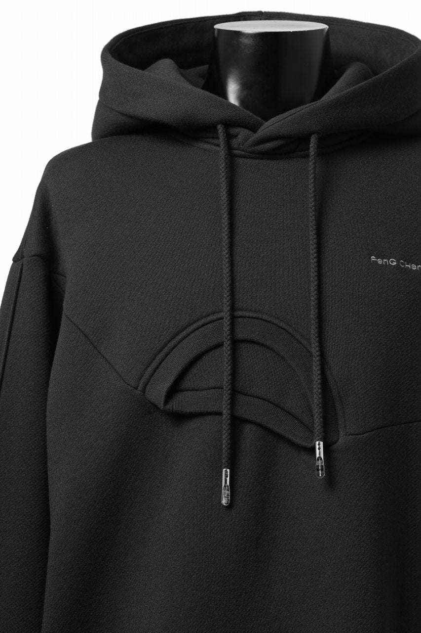 Feng Chen Wang 2 IN 1 HOODIE WITH FELTED BACKING (BLACK) - Image 6