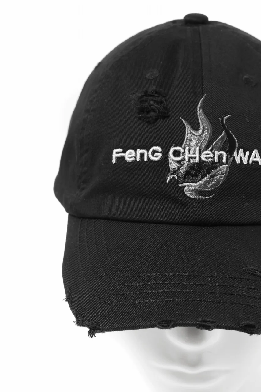 Feng Chen Wang BLACK AND GREY PHOENIX EMBROIDERED CANVAS CAP (BLACK) - Image 11