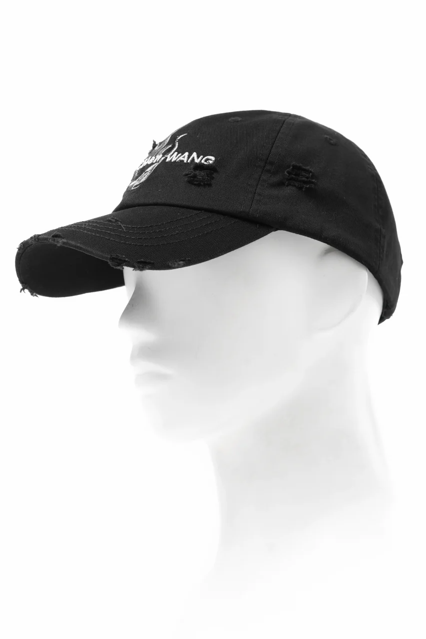 Feng Chen Wang BLACK AND GREY PHOENIX EMBROIDERED CANVAS CAP (BLACK) - Image 4