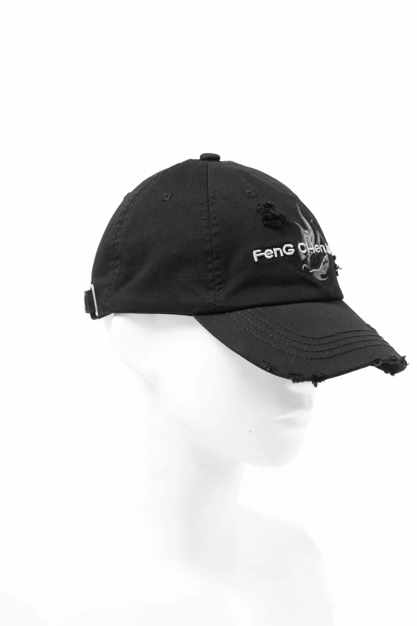 Feng Chen Wang BLACK AND GREY PHOENIX EMBROIDERED CANVAS CAP (BLACK) - Image 8