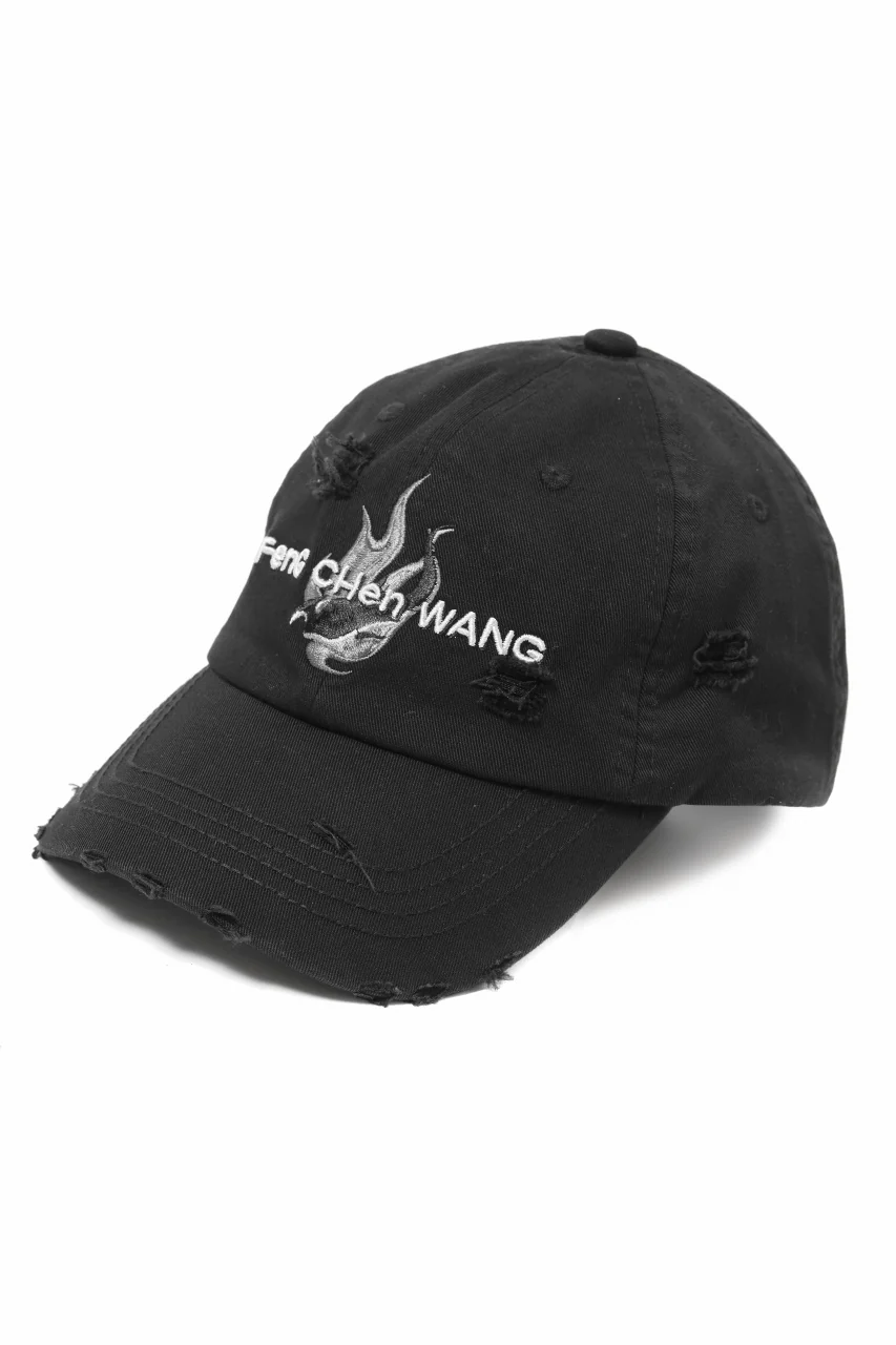 Feng Chen Wang BLACK AND GREY PHOENIX EMBROIDERED CANVAS CAP (BLACK) - Image 9