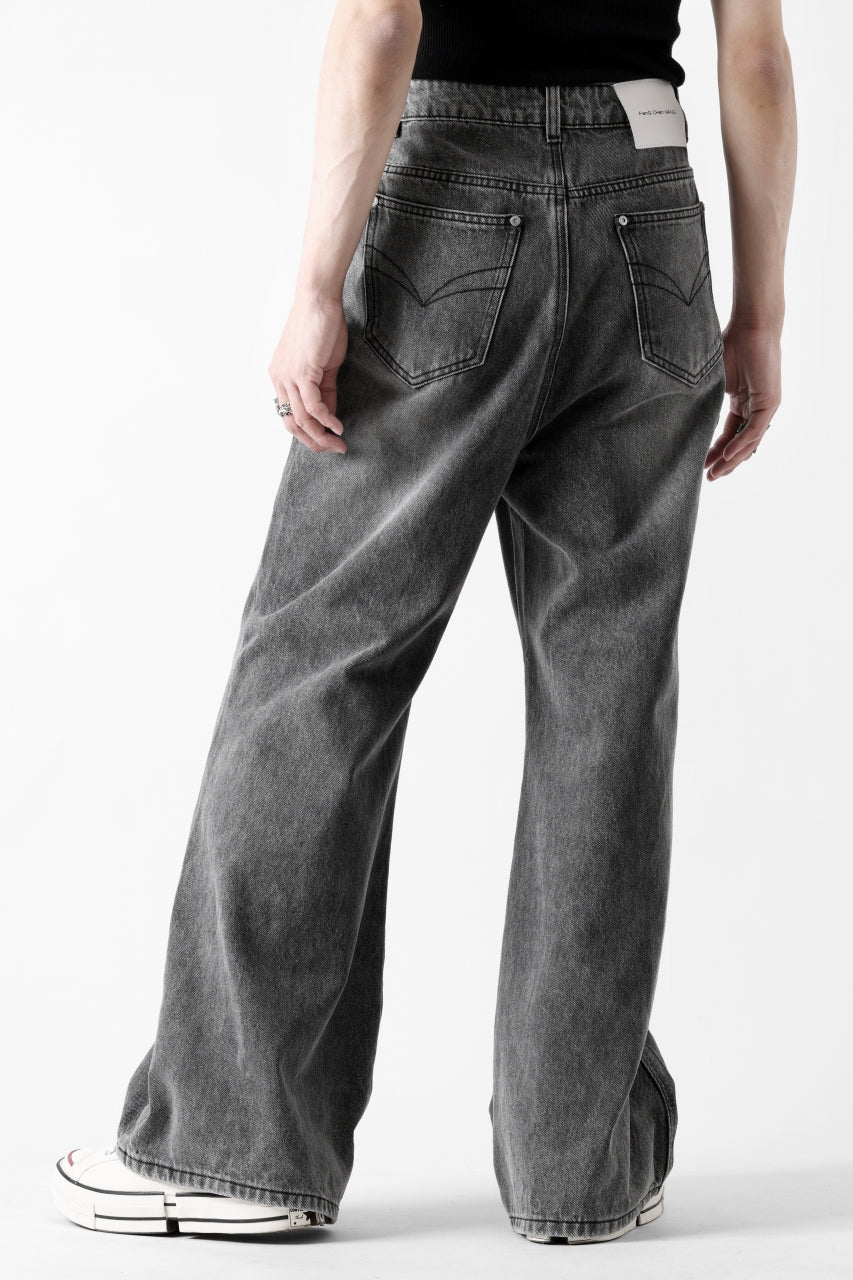 Feng Chen Wang CROSS WAISTBAND STRAIGHT LEG JEANS (BLACK) - Image 11