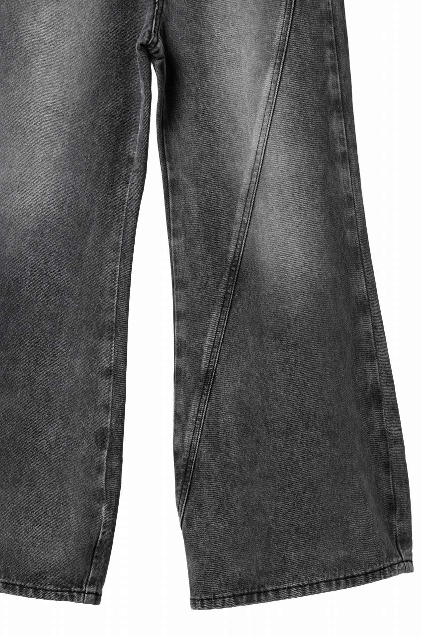 Feng Chen Wang CROSS WAISTBAND STRAIGHT LEG JEANS (BLACK) - Image 20