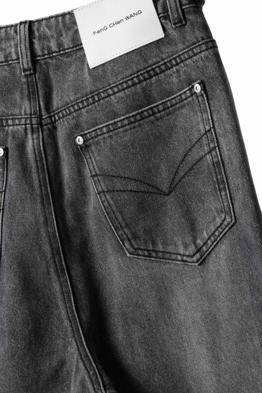 Feng Chen Wang CROSS WAISTBAND STRAIGHT LEG JEANS (BLACK) - Image 26