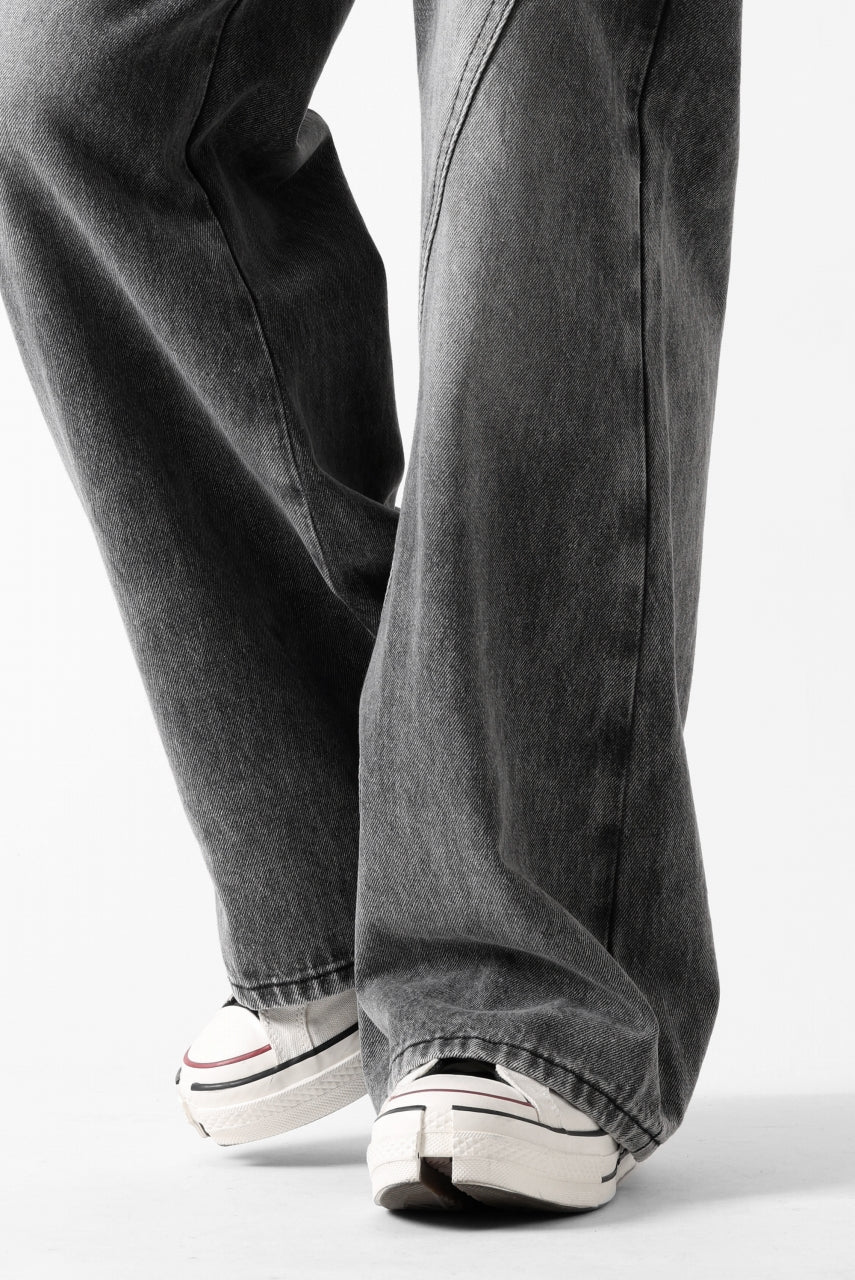 Feng Chen Wang CROSS WAISTBAND STRAIGHT LEG JEANS (BLACK) - Image 29