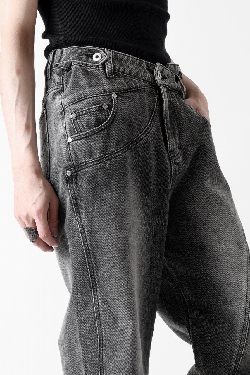 Feng Chen Wang CROSS WAISTBAND STRAIGHT LEG JEANS (BLACK) - Image 31