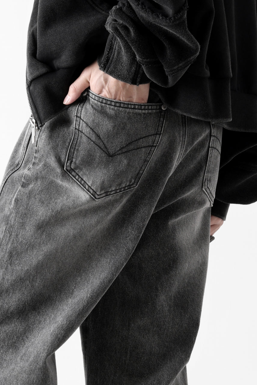 Feng Chen Wang CROSS WAISTBAND STRAIGHT LEG JEANS (BLACK) - Image 34