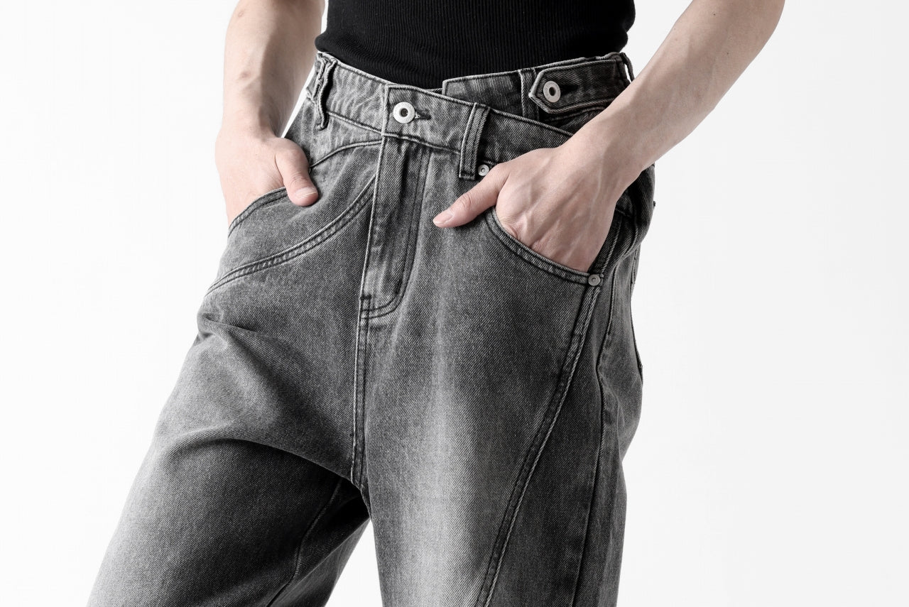Feng Chen Wang CROSS WAISTBAND STRAIGHT LEG JEANS (BLACK) - Image 37