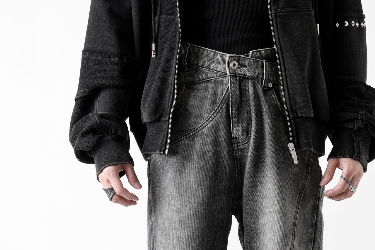 Feng Chen Wang CROSS WAISTBAND STRAIGHT LEG JEANS (BLACK) - Image 38