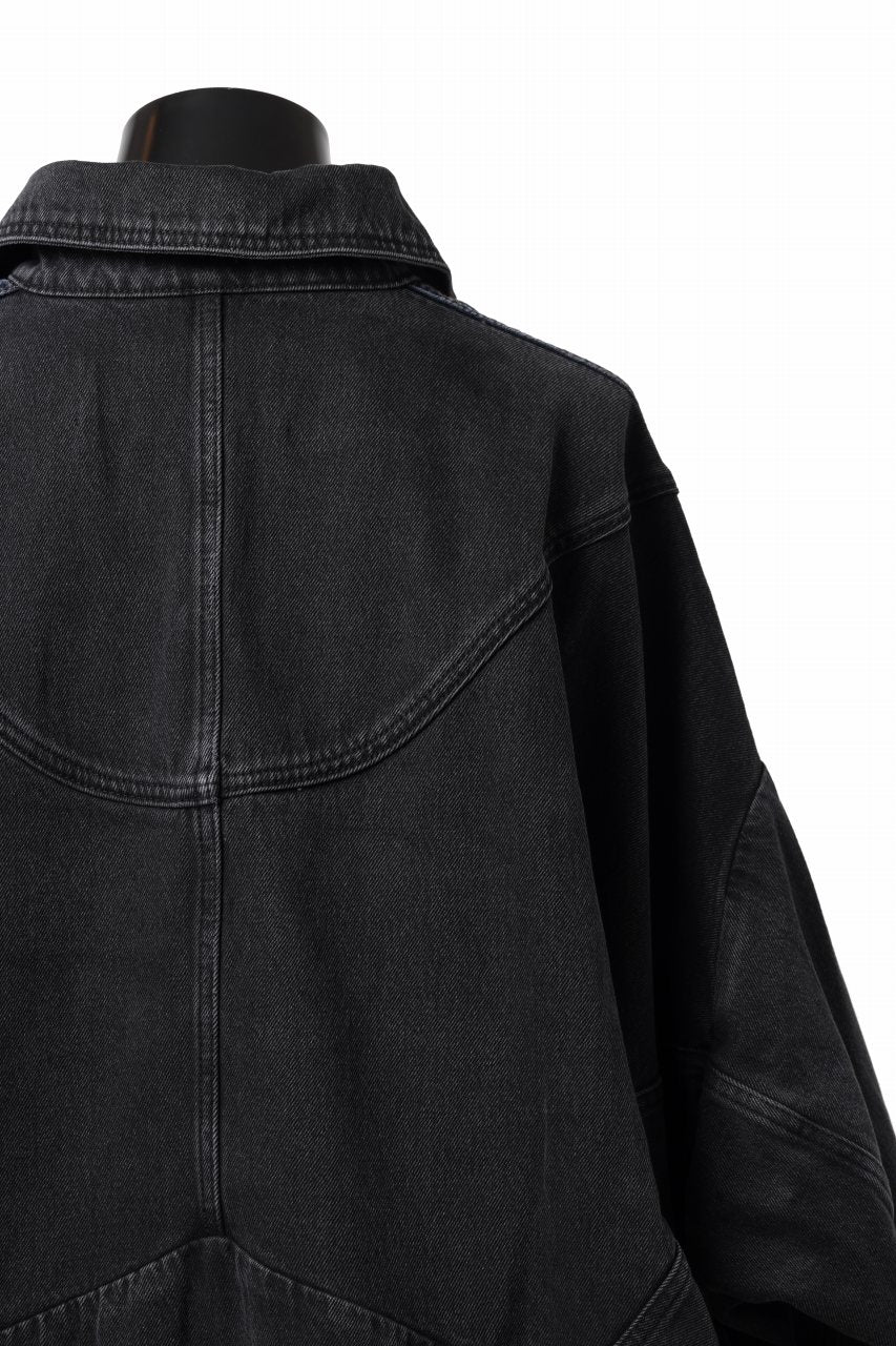 Feng Chen Wang DECONSTRUCTED DENIM JACKET (BLACK/NAVY) - Image 17