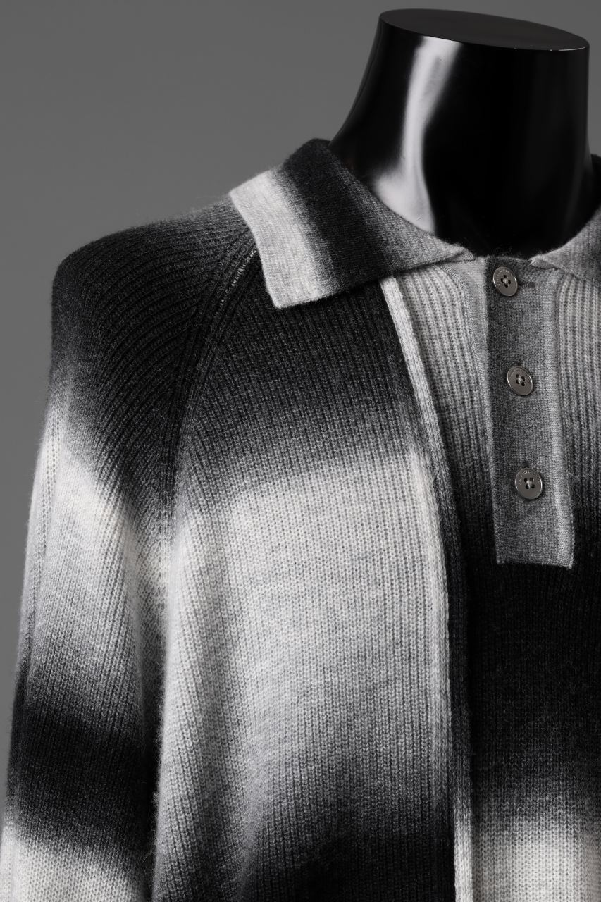Feng Chen Wang DECONSTRUCTED GRADIENT KNIT-POLO (GREY TONE/MULTI) - Image 5