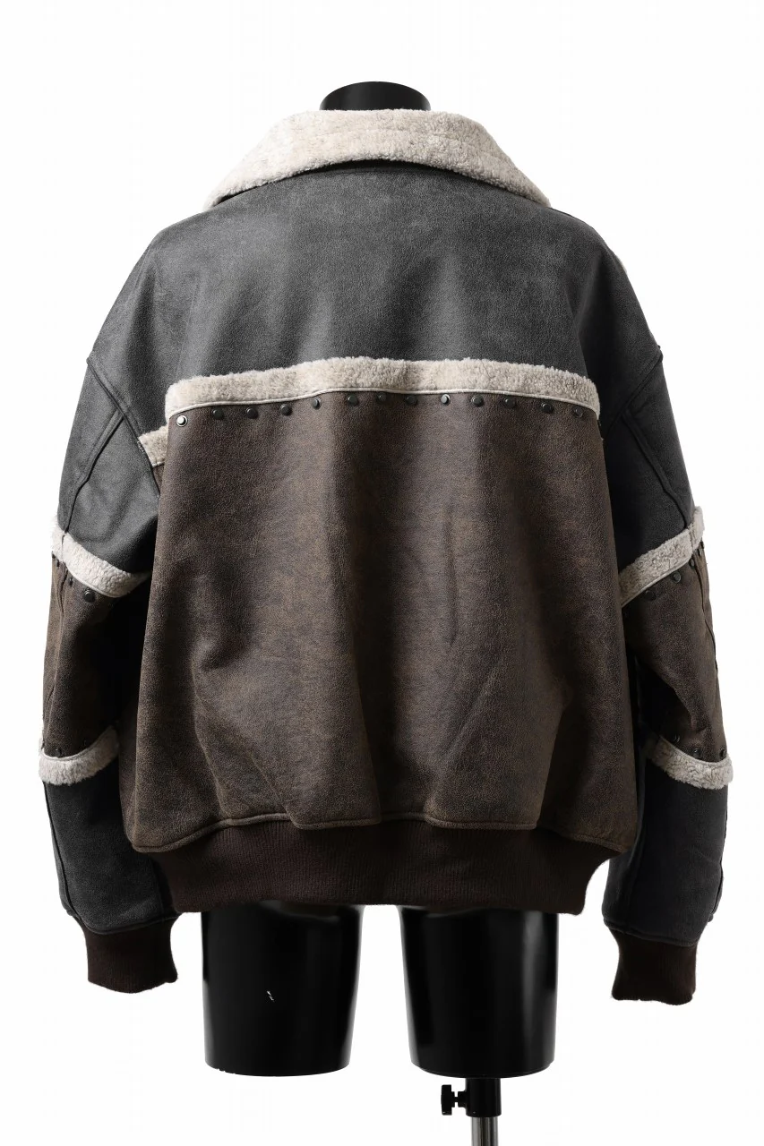 Feng Chen Wang DOUBLE SIDED SHERPA JACKET (GRAY) - Image 7