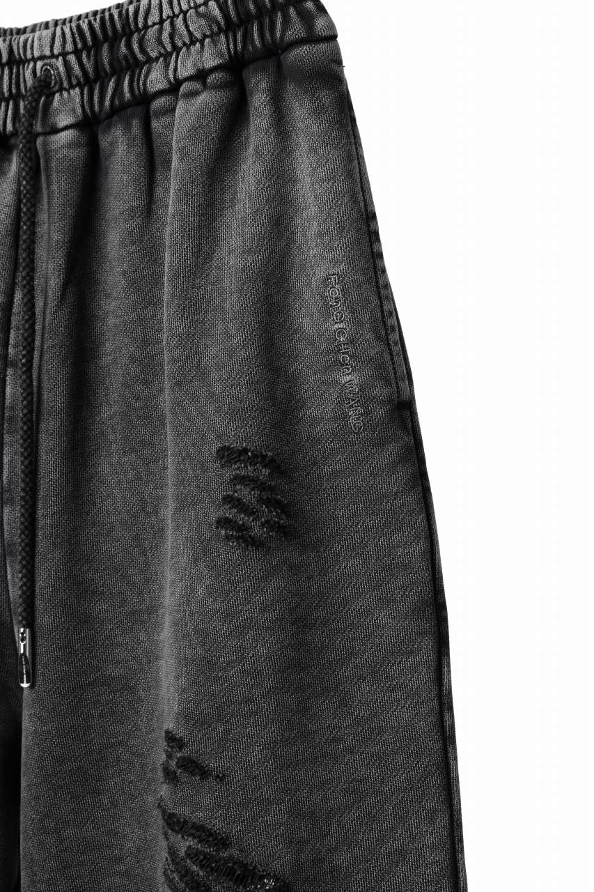 Feng Chen Wang GREY RIPPED JERSEY SWEATPANTS (GREY) - Image 10