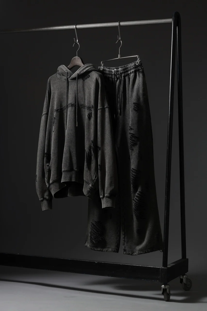 Feng Chen Wang GREY RIPPED JERSEY SWEATPANTS (GREY) - Image 25
