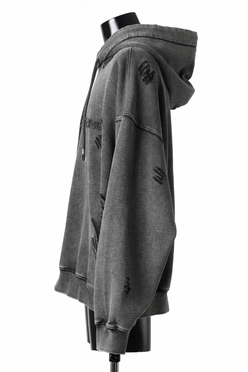 Feng Chen Wang GREY RIPPED JERSY HOODIE (GREY) - Image 20