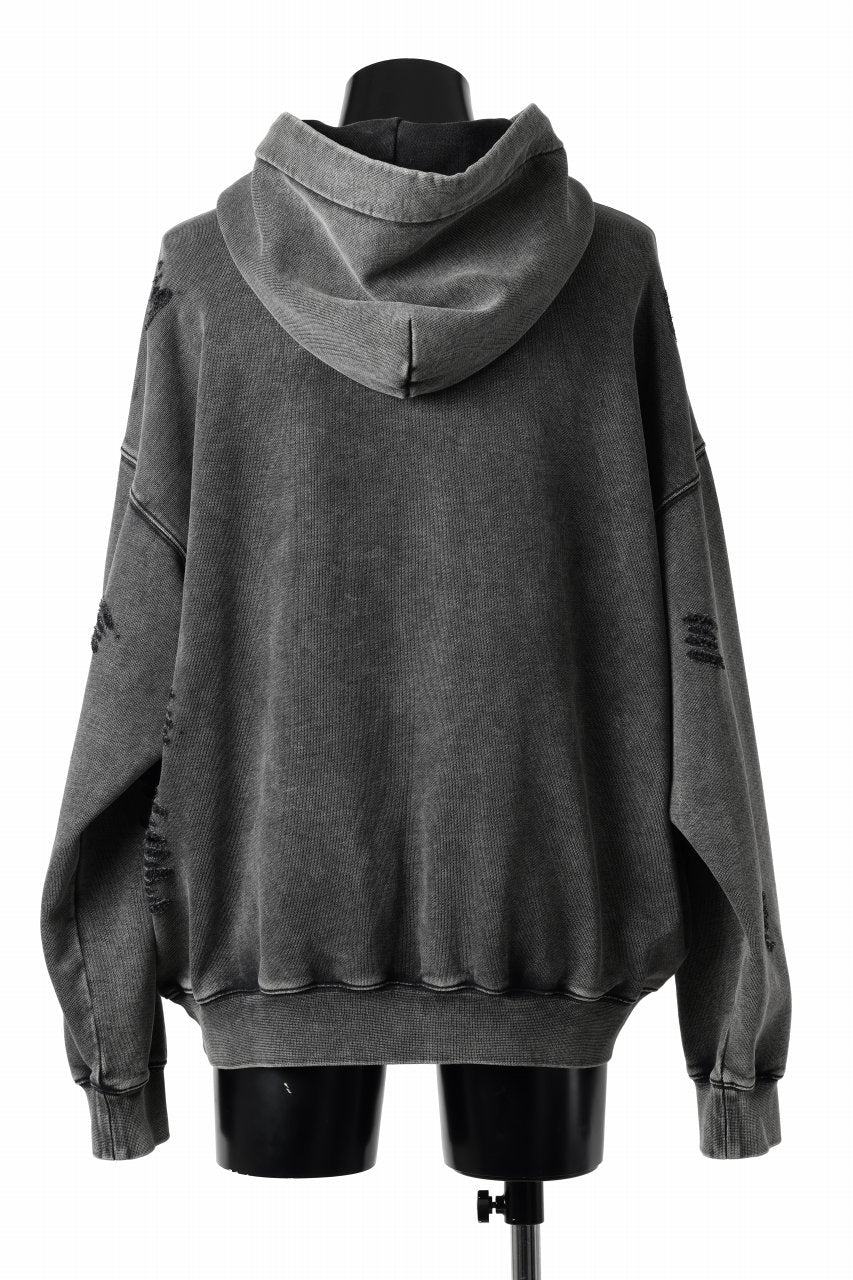 Feng Chen Wang GREY RIPPED JERSY HOODIE (GREY) - Image 21