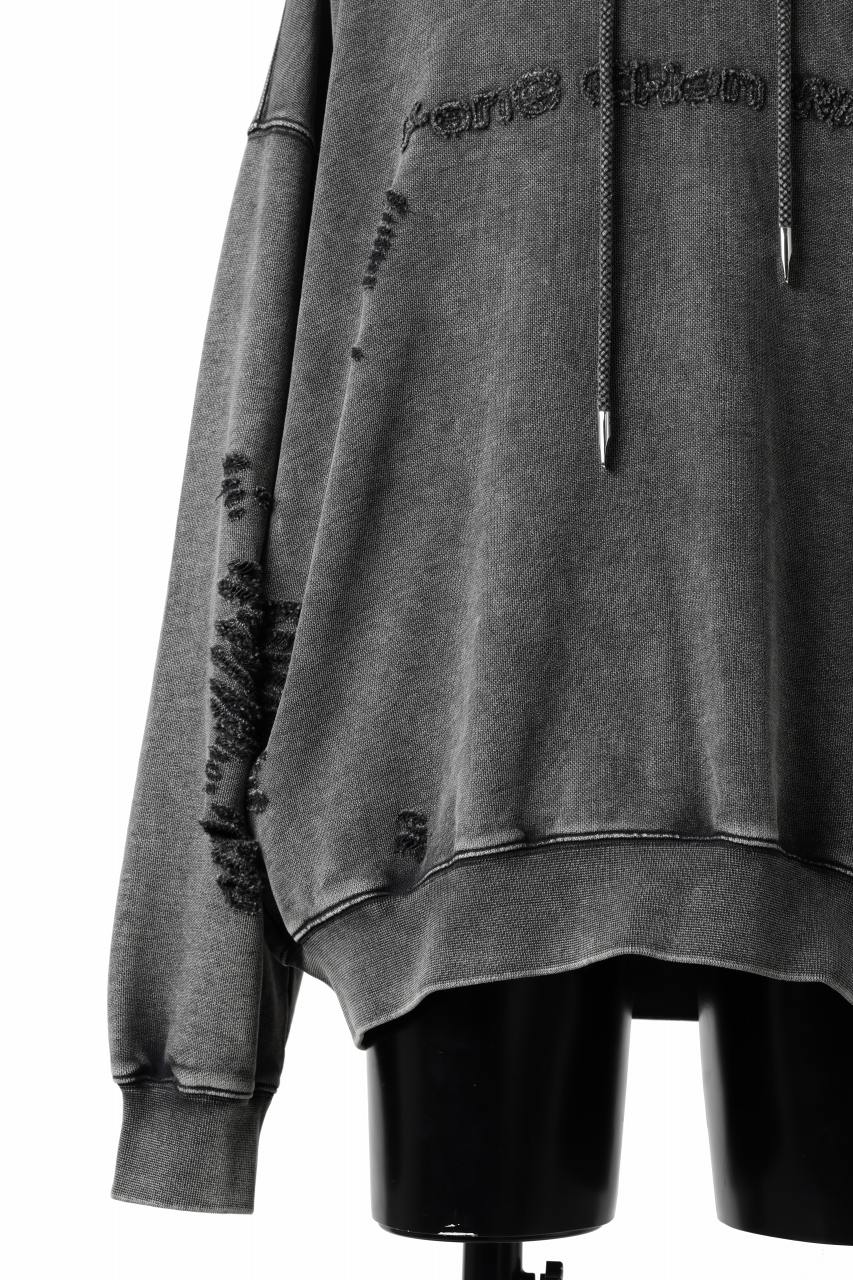Feng Chen Wang GREY RIPPED JERSY HOODIE (GREY) - Image 24