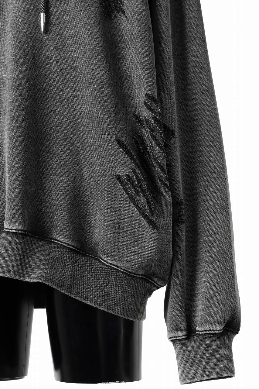 Feng Chen Wang GREY RIPPED JERSY HOODIE (GREY) - Image 27
