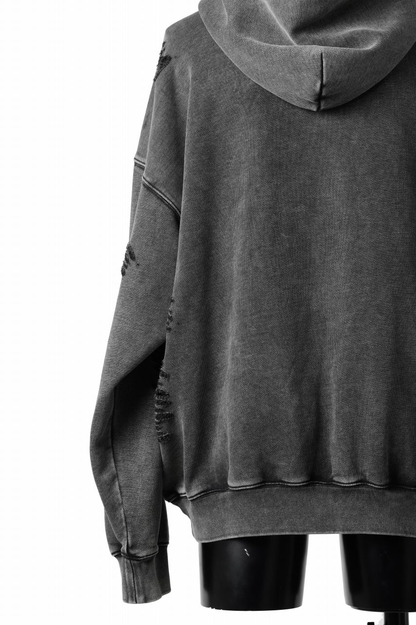 Feng Chen Wang GREY RIPPED JERSY HOODIE (GREY) - Image 29