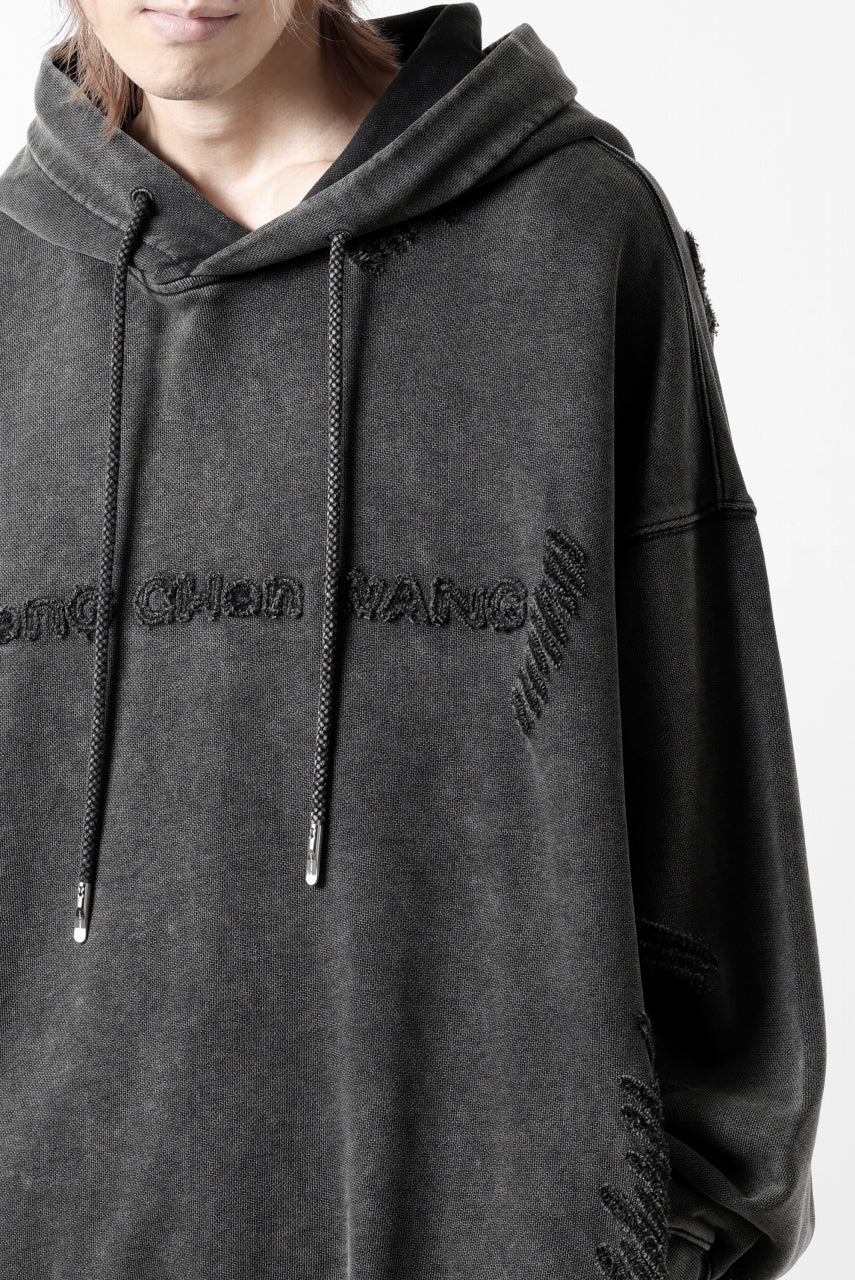 Feng Chen Wang GREY RIPPED JERSY HOODIE (GREY) - Image 34