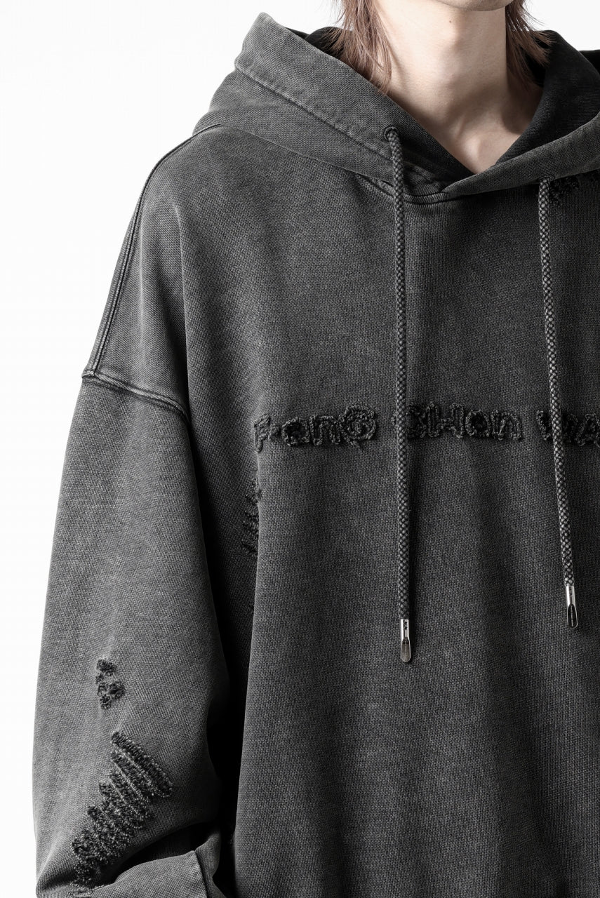 Feng Chen Wang GREY RIPPED JERSY HOODIE (GREY) - Image 35