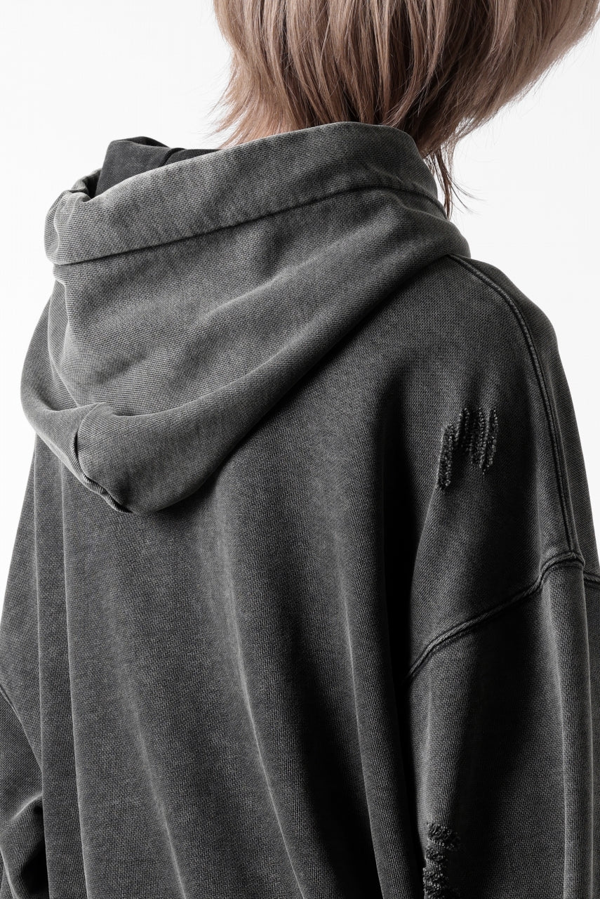 Feng Chen Wang GREY RIPPED JERSY HOODIE (GREY) - Image 36