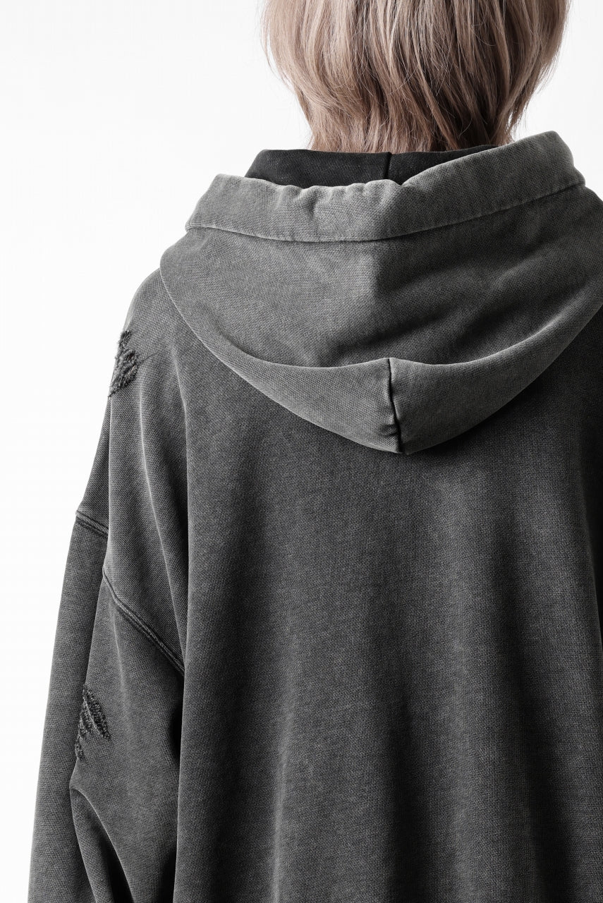 Feng Chen Wang GREY RIPPED JERSY HOODIE (GREY) - Image 38