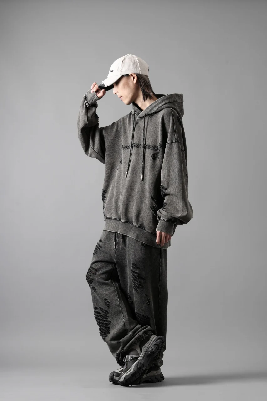 Feng Chen Wang GREY RIPPED JERSY HOODIE (GREY) - Image 41