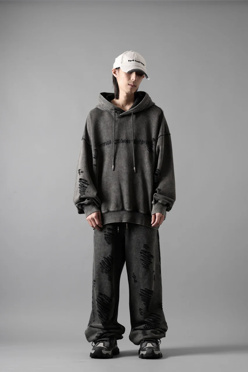 Feng Chen Wang GREY RIPPED JERSY HOODIE (GREY) - Image 42