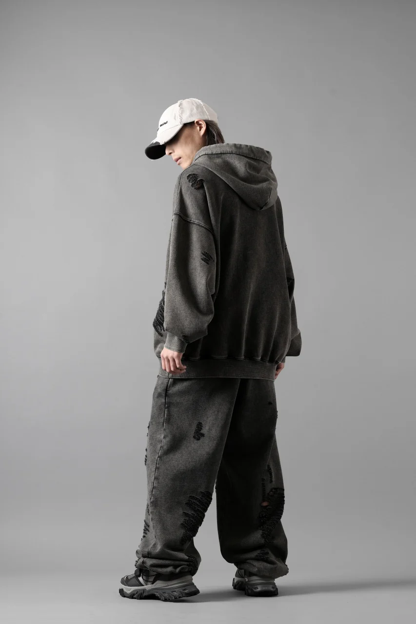 Feng Chen Wang GREY RIPPED JERSY HOODIE (GREY) - Image 43