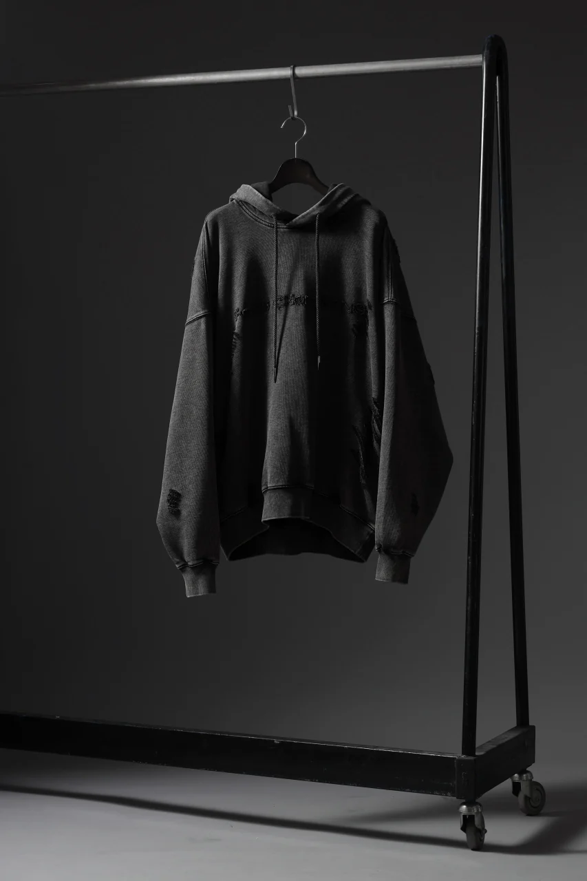 Feng Chen Wang GREY RIPPED JERSY HOODIE (GREY) - Image 44