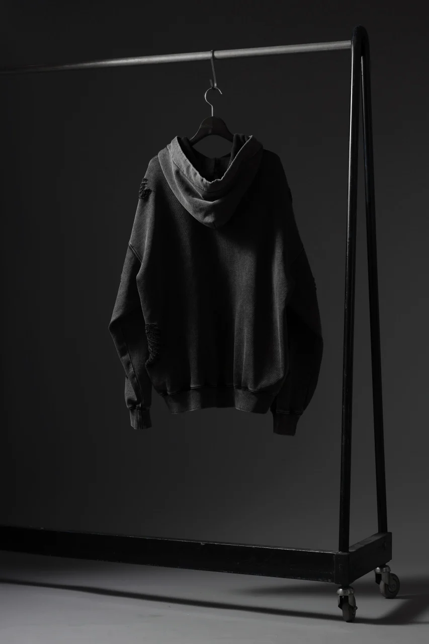 Feng Chen Wang GREY RIPPED JERSY HOODIE (GREY) - Image 46