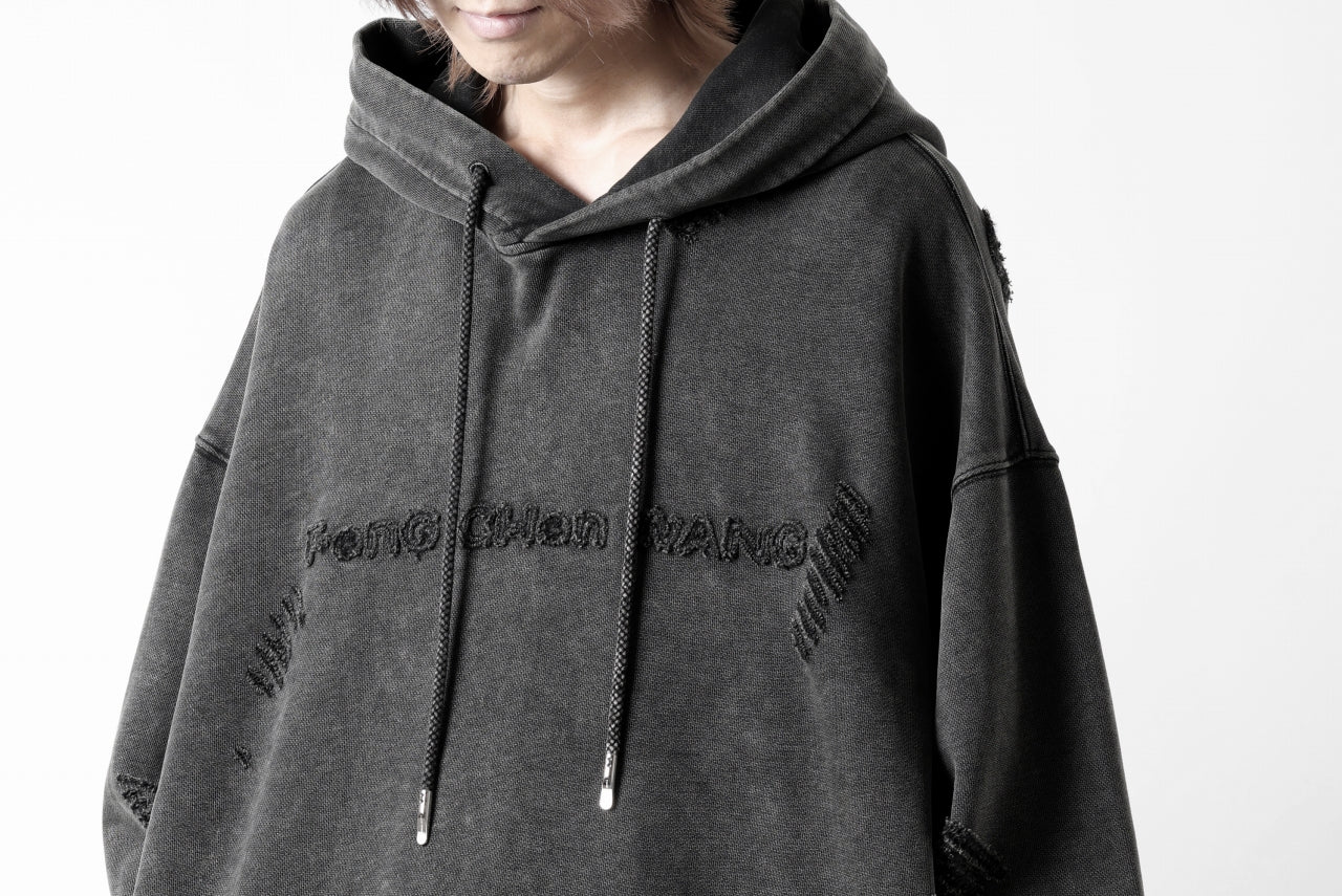 Feng Chen Wang GREY RIPPED JERSY HOODIE (GREY) - Image 49