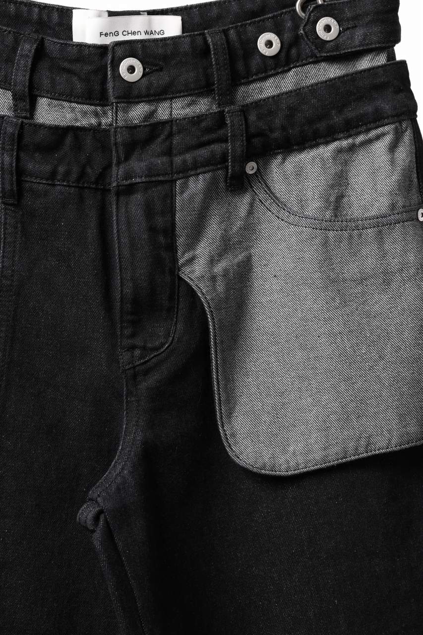 Feng Chen Wang INSIDE-OUT JEANS TROUSERS (BLACK) - Image 18