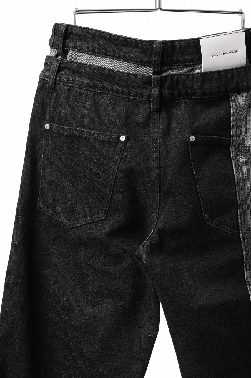 Feng Chen Wang INSIDE-OUT JEANS TROUSERS (BLACK) - Image 20