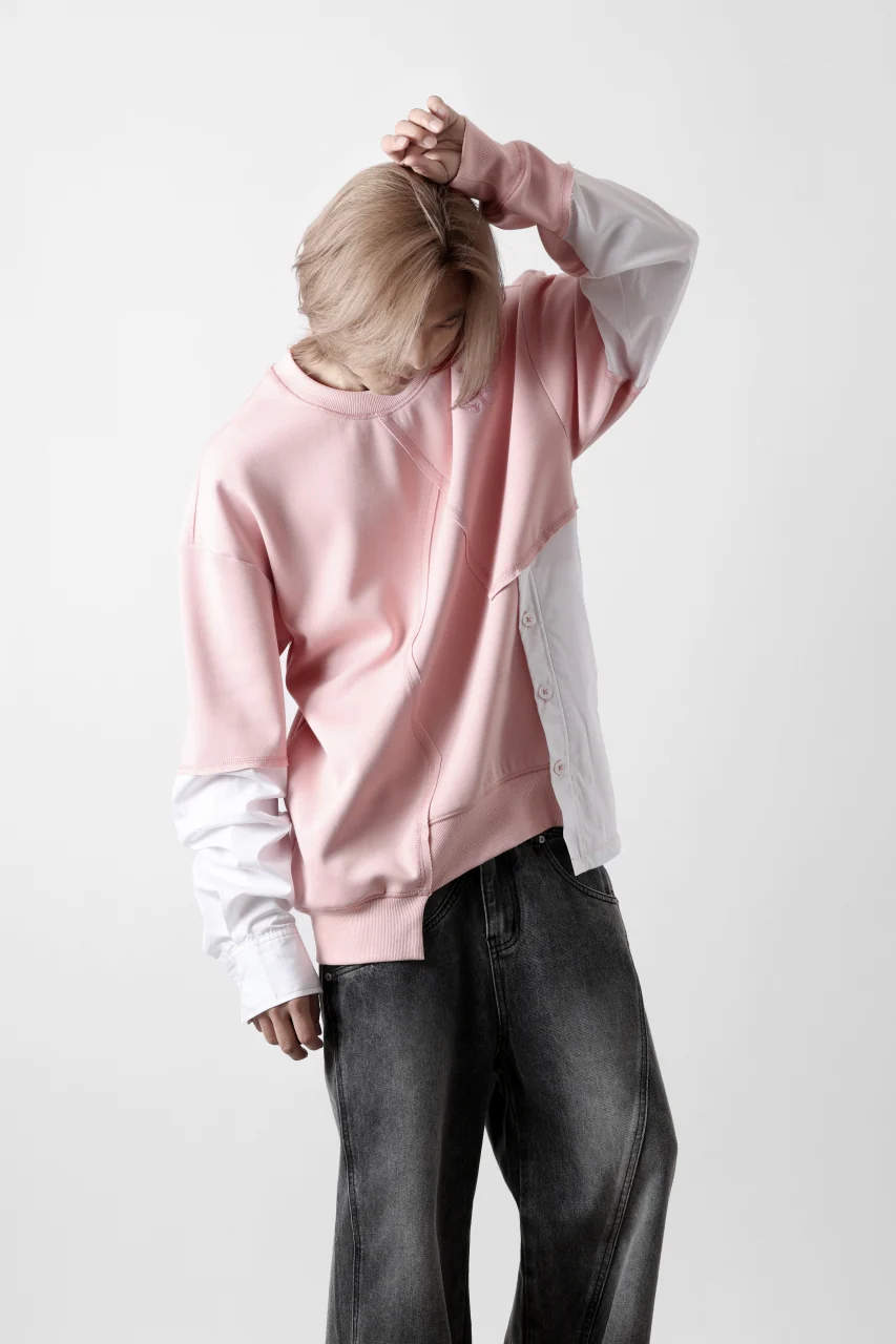 Feng Chen Wang MULTIPLE PANELLED SWEATER (PINK) - Image 14