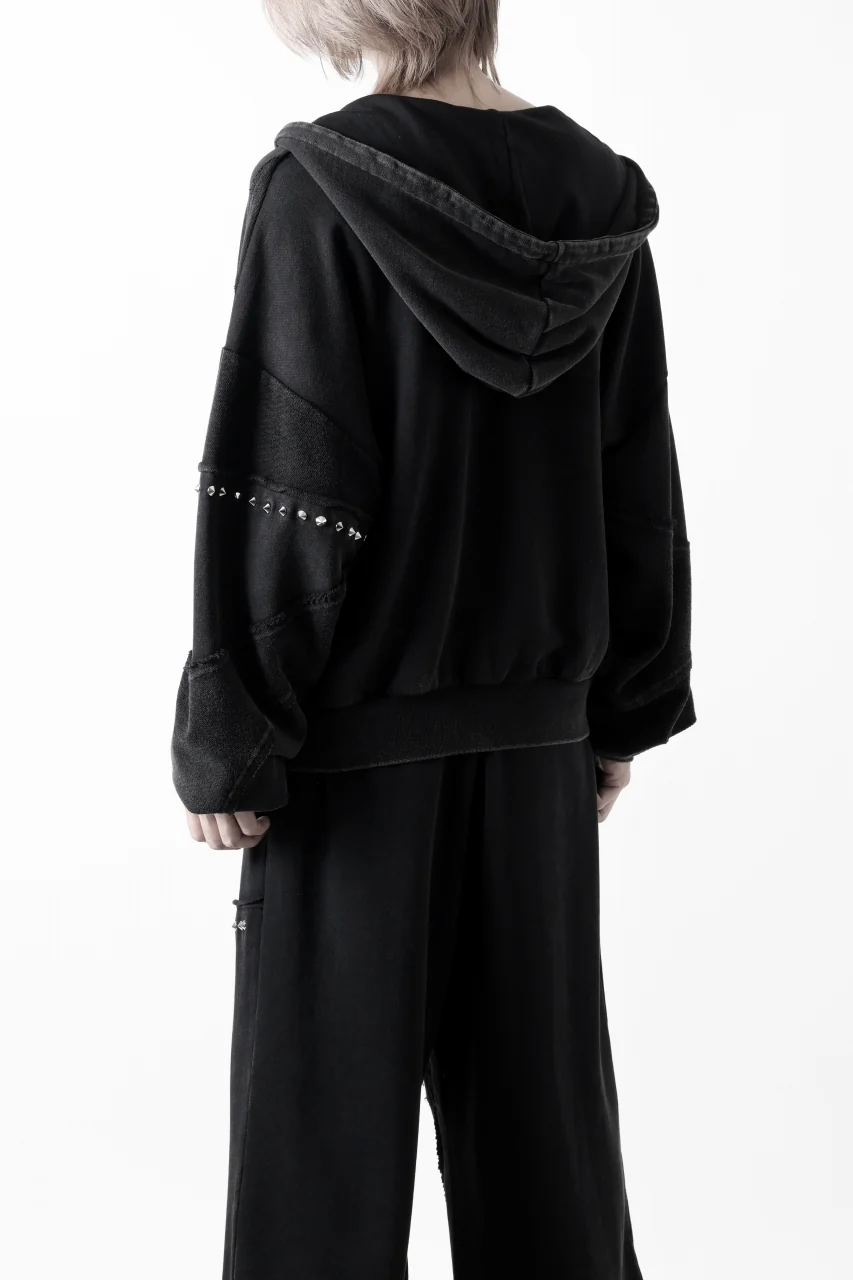 Feng Chen Wang PANELLED FULL ZIP HOODIE (BLACK) - Image 13